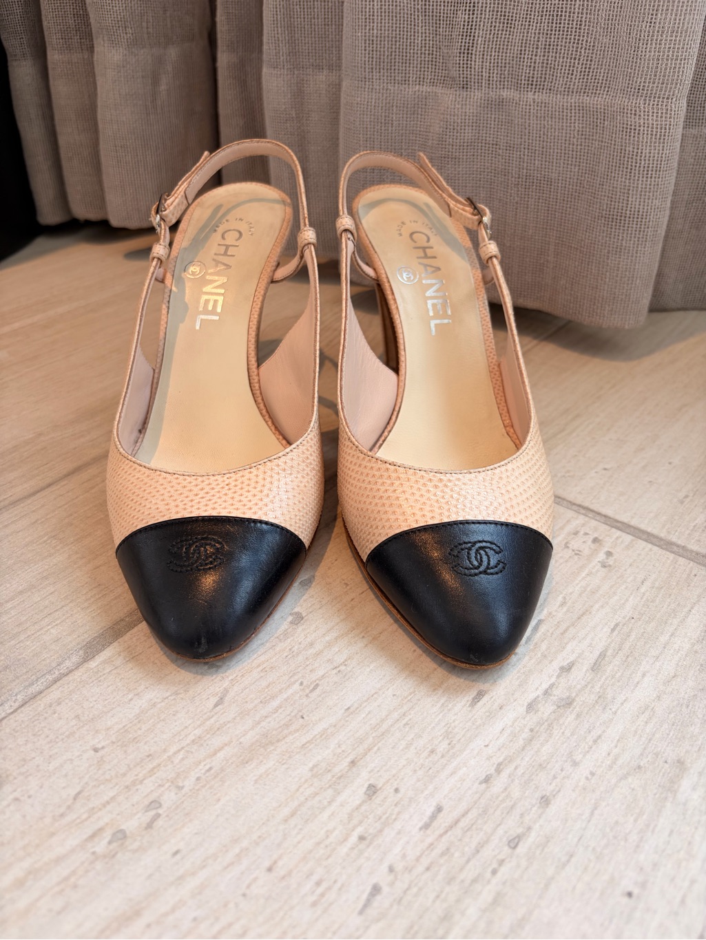Chanel Lizard Slingback Pumps